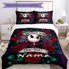 3pcs Custom Name The Nightmare Before Christmas Bedding Set Duvet Cover Closure Includes 1 Duvet Cover & 2 Pillowcases, Soft and Comfortable for All S