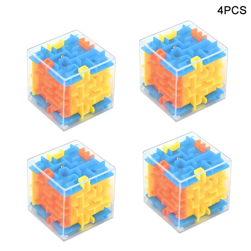 1/2/4pcs 3D Cube Maze Cube Maze Puzzle Breakthrough Toys for Children Toys for Boys and Girls Holiday Party Gifts