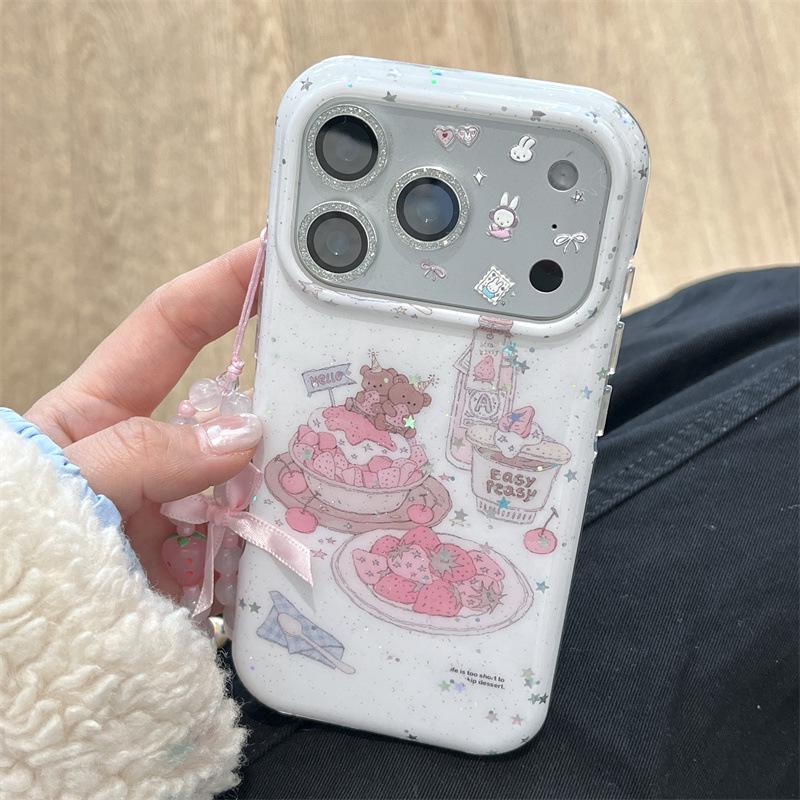 Strawberry Bear iPhone Case for 17 Pro Max / 16 / 15 / 14