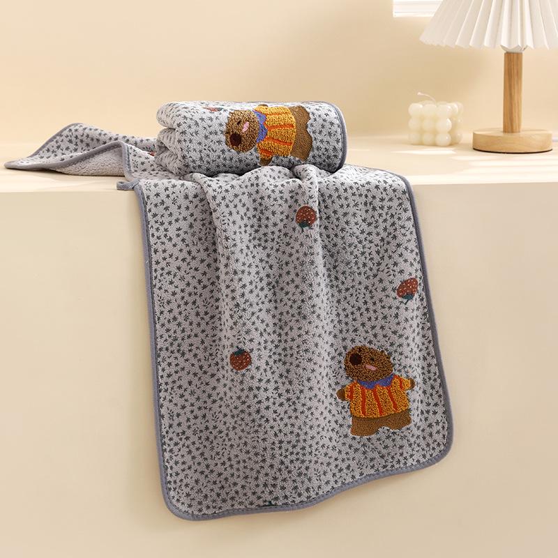 Thick Coral Fleece Face Towel - Soft, Absorbent & Quick-Drying for Couples