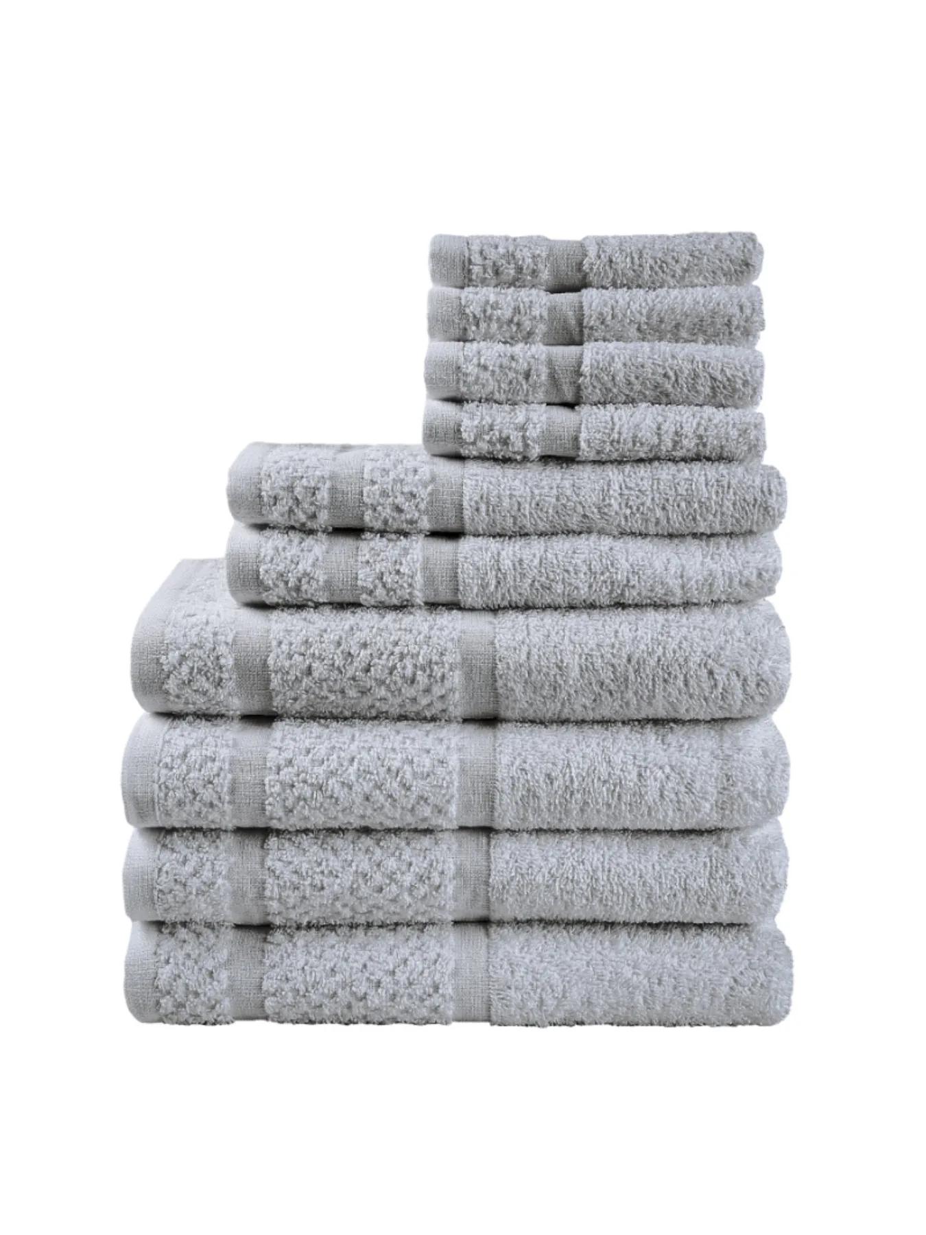 

10 Piece Towel Set with Upgraded Softness & Durability, Grey 1pc
