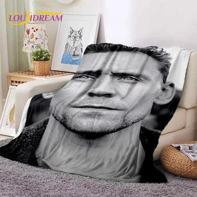 Pătură moale din flanelă 3D Colaj Tom Hiddleston Actor pentru Paturi Dormitor Canapea Picnic, Pătură Aruncată pentru Timp Liber în Aer Liber Cadou Copil