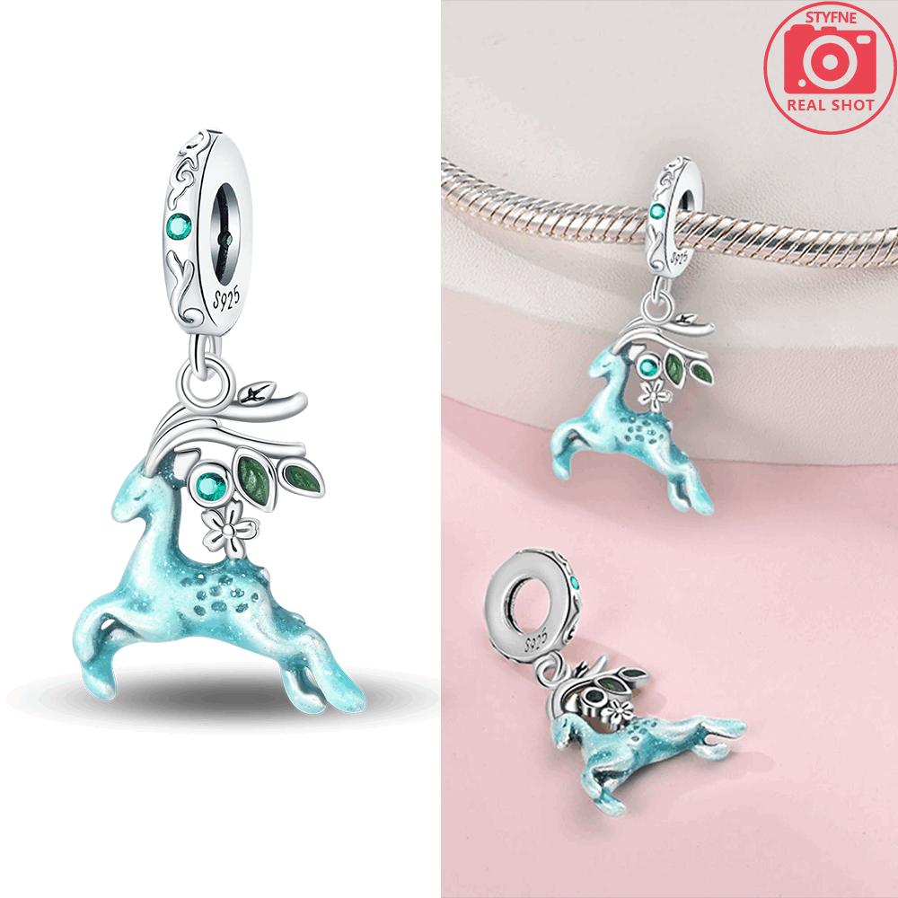 Charms New Copper Moon Bear Astronaut Colorful Luminous Series Beads Fit Pan Original Bracelets Diy Fine Jewelry