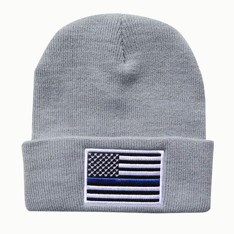 

Popular in Europe and America, American flag embroidered knitted beanie hat Autumn and winter warm hats for men and women Adjustable сірий колір