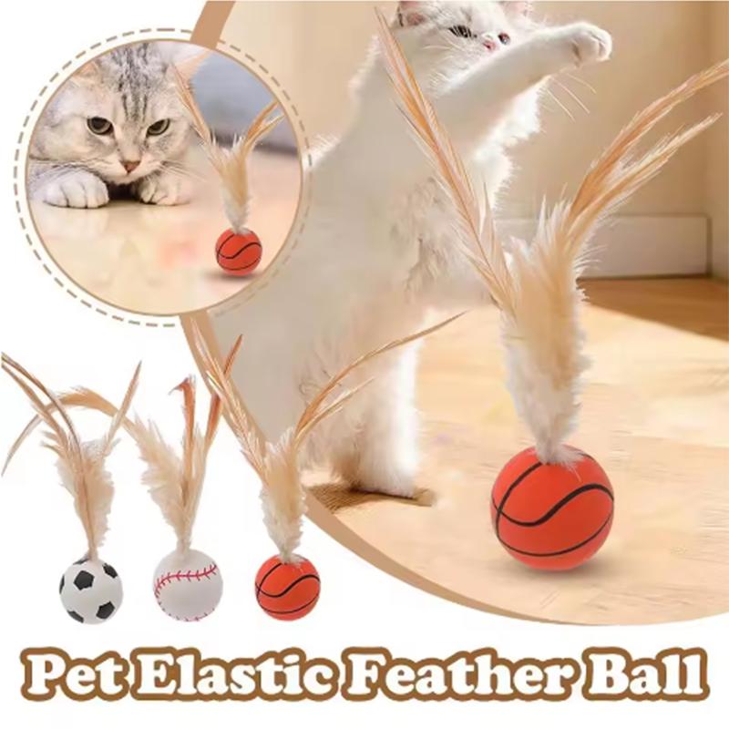 Cats Are Self-satisfied and Fun Elastic Balls, Feline Elastic, Grip, Bite, Sports Balls, Safety and Creative Cat Toys, Cat Suppl