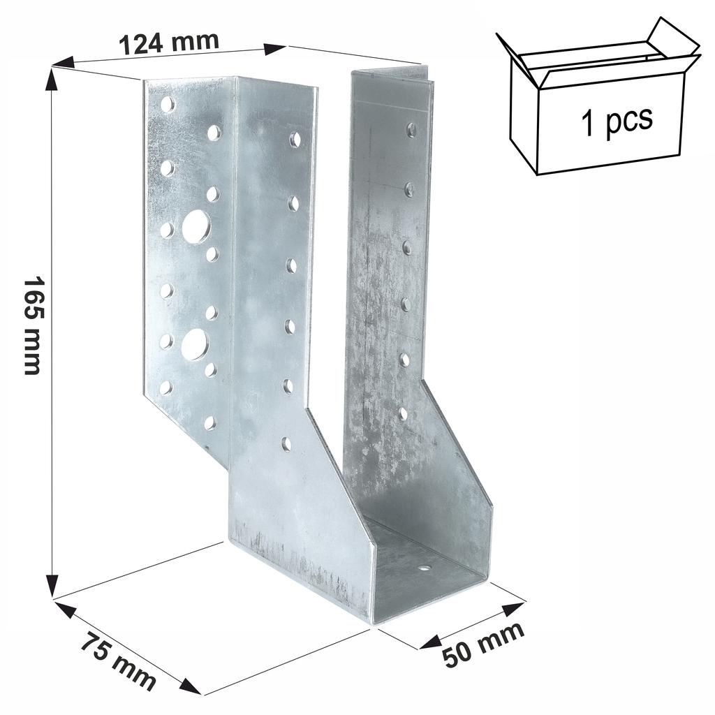 Beam hanger WB53 50x165x75x2.0 (1)
