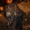 Set di Accessori Costume da Pirata Include Foulard Bandana Cintura in Vita Collana Braccialetto e Benda sull'Occhio per Festa di Halloween Cosplay