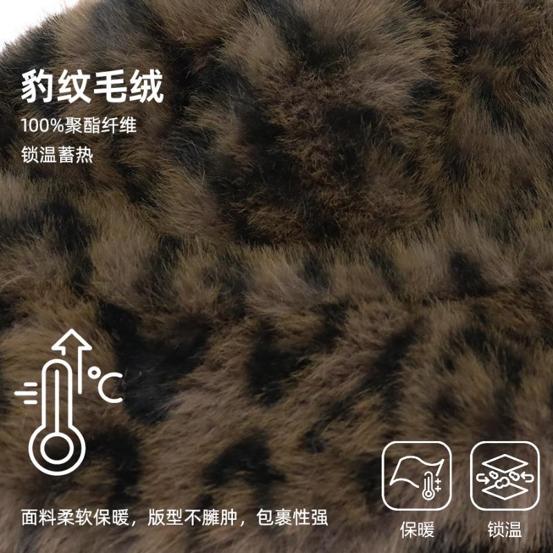 Hat female autumn and winter imitation rabbit hair bucket hat black plain face small bucket hat big face warm plush basin hat