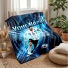 Coperta in Flanella con Testo Nome Personalizzato Lionel Messi Logo Calcio Plaid in Pile Personalizzato Regalo Speciale per Divano Camera da Letto Casa