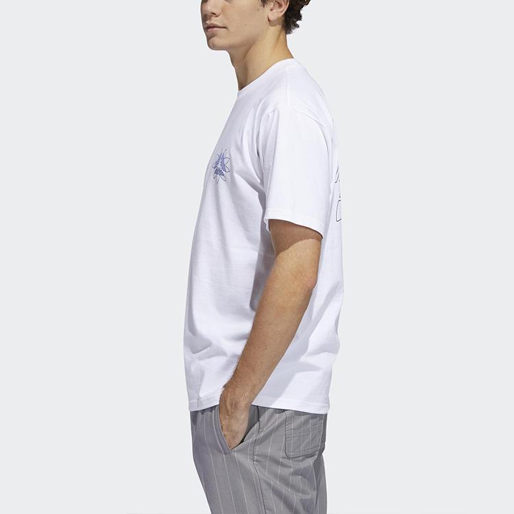 Adidas Originals Tri-Foil Tee Print Crew Neck Sports Short-Sleeved T-Shirt Men Tops White GD3120