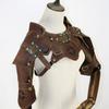 Medieval Faux PU Leathers Costume Armour Halloween Cosplay Warrior Armors Shoulder Armour, Double Shoulder Guard Harness