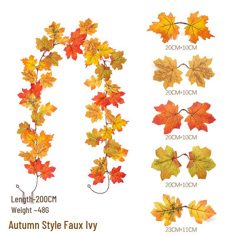 Autumn Maple Leaf Vine Harvest Festival Halloween Decoration.