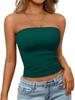 Damen Bandeau gerafftes Crop-Top - Lässig, Vielseitig, Eng anliegend