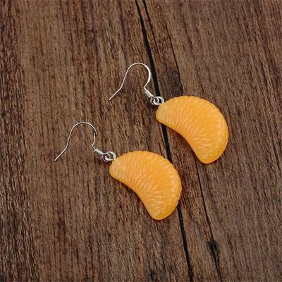 Boucles d'Oreilles Fruitées Mignonnes Amusantes Mode Petites Fraîches Uniques Boucles d'Oreilles Simples Boucles d'Oreilles Pétales d'Orange