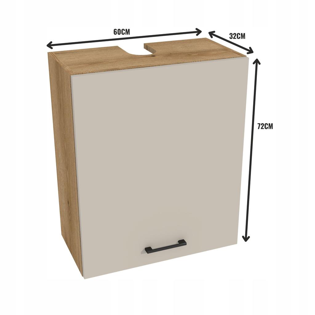 Kitchen Cabinet Upper Hood 60/72 Capri Body Oak Evoke Front Cashmere Ma