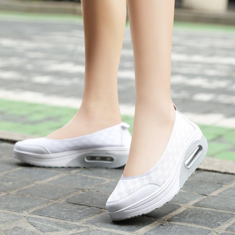 Buty damskie z siateczki Air Cushion Platform Sole Podwyższone buty sportowe