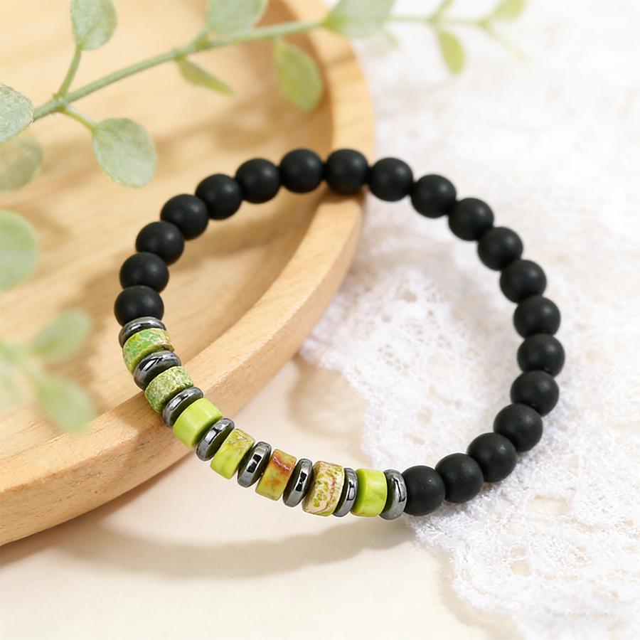 

Fashion Unisex Grade A Natural Stone Strand Bracelet Leisure Versatile Accessories Yoga Meditation Healing Charm Braslet Pulsera зелений