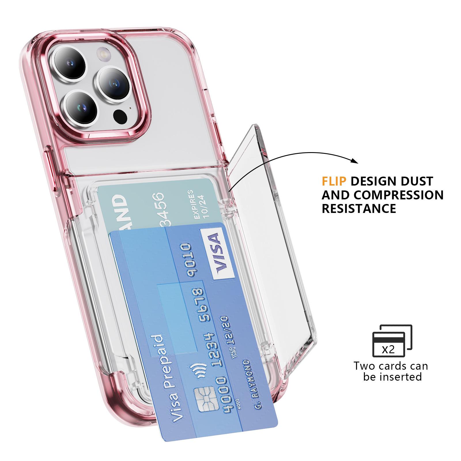 

Junfanka Card Holder Phone Case: Compatible with Apple iPhones 11-17 Promax, Solid Color with Large Hole for Card Slot 15PLUS