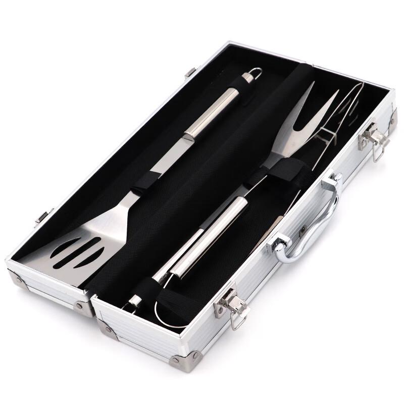 ZISIZ 6-Piece Stainless Steel BBQ Tool Set with Aluminum Case