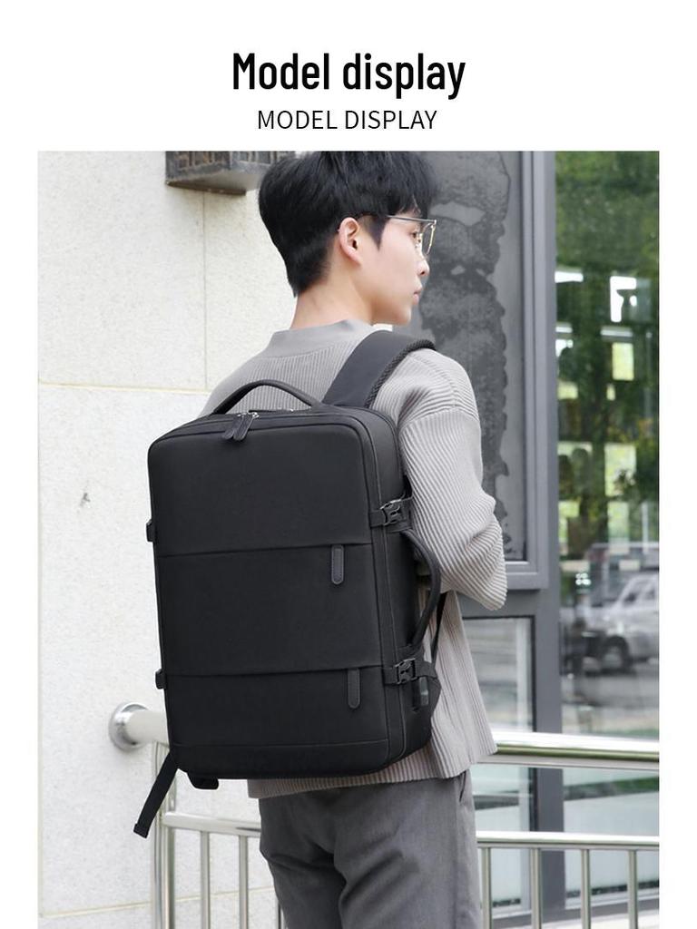 High-End Waterproof Backpack: Women's Leisure Travel, Men's Wet/Dry Separation, Large Capacity Schoolbag, Laptop Compatible.