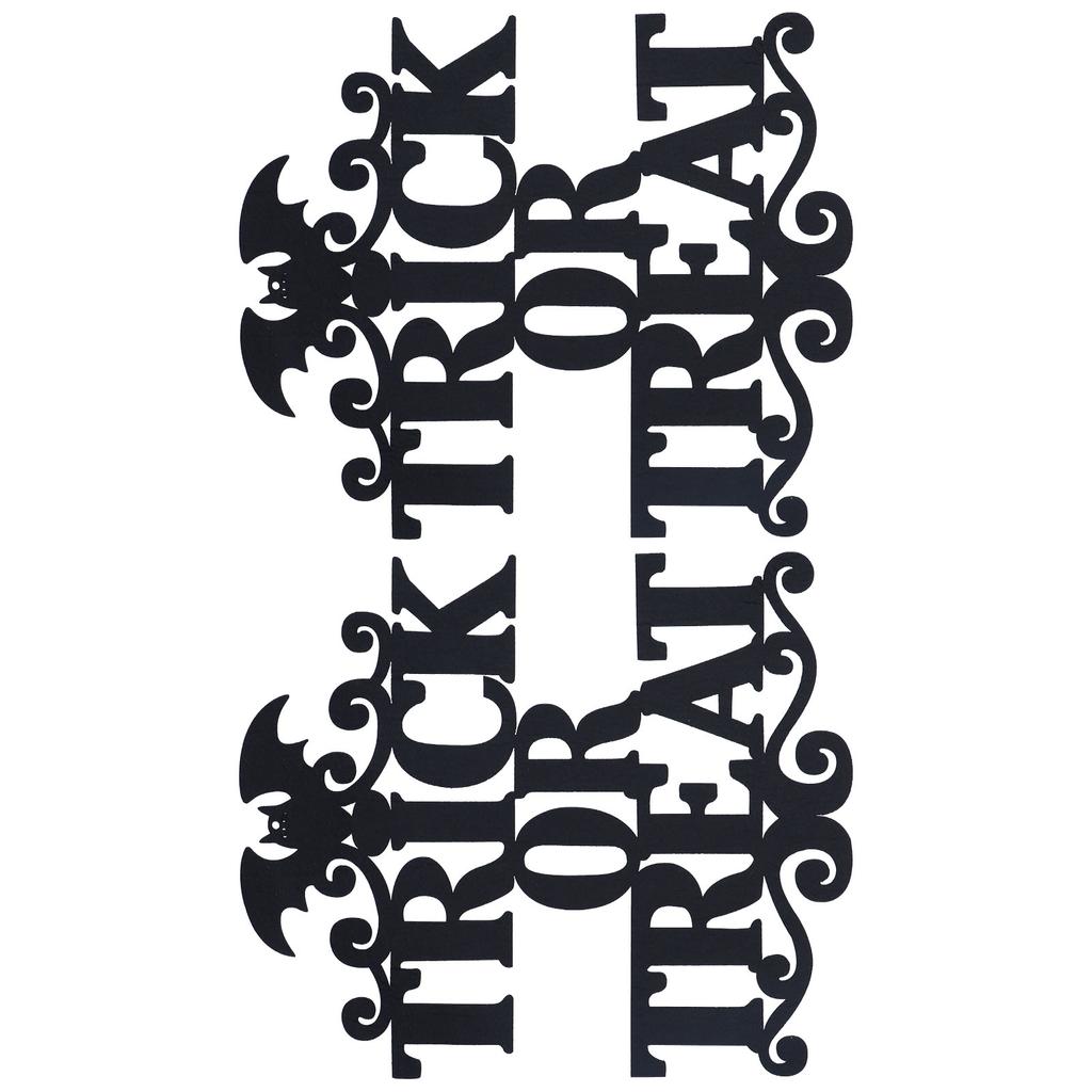 2Set Non Woven Fabric Halloween Hanging Sign Trick Or Treat Hanger for Front Door Party