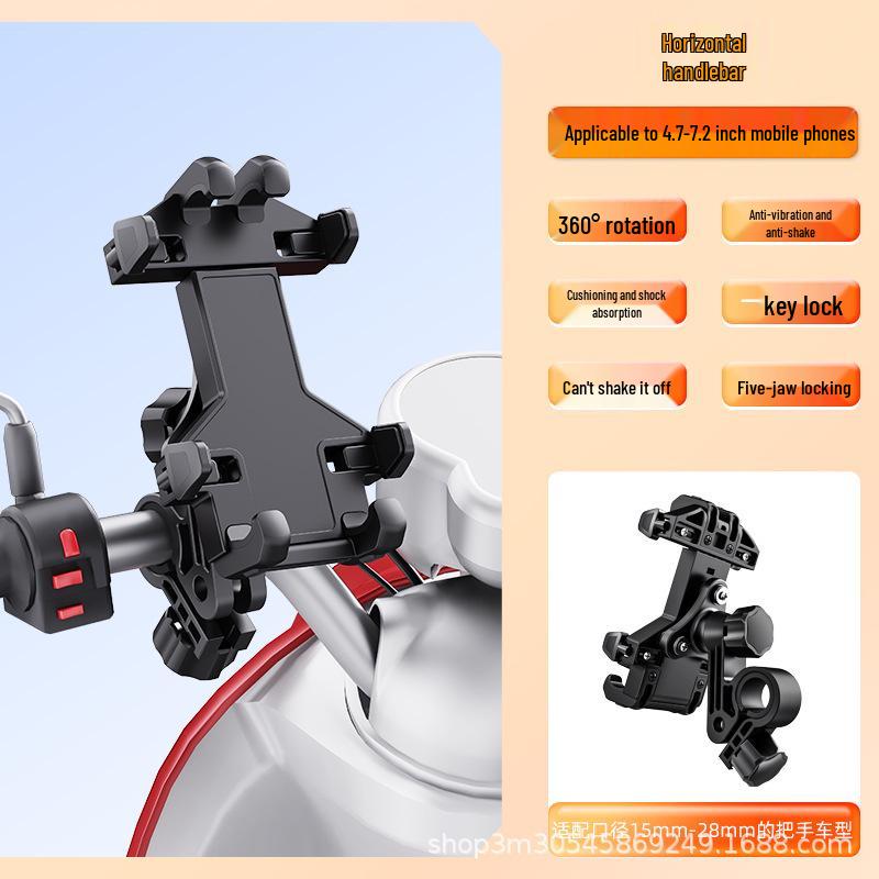 

Shock-Absorbing Motorcycle Phone Holder for Electric Scooters and Cycling