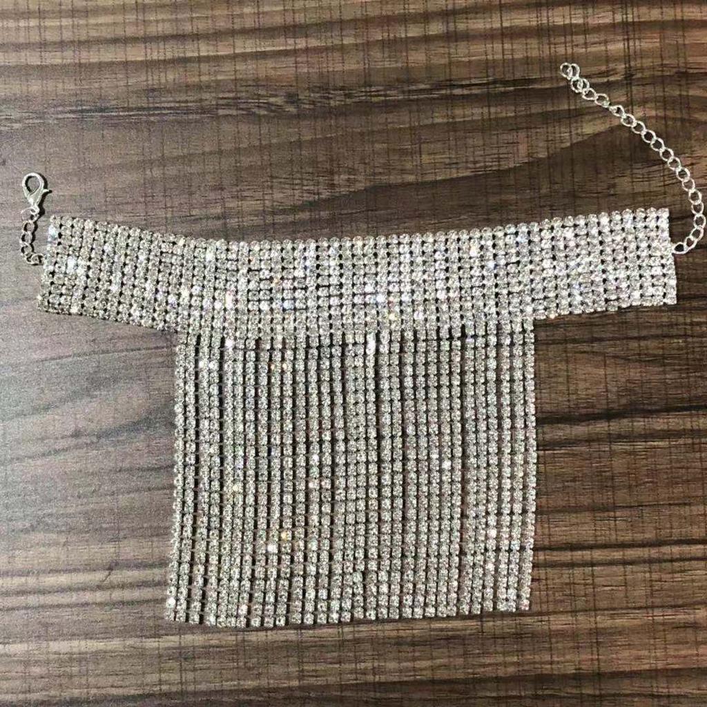 Rhinestone Ankle Bracelets Crystal Tassel Anklet 2pcs Glitter Tennis Foot Chain Wedding Jewelry Accessories For Women And Girls