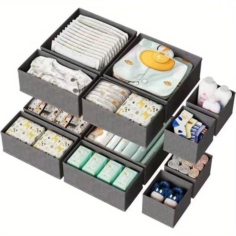 Cross-Border Non-Woven Foldable Organizer: 6-Piece Underwear Storage Set for Socks, Bras, and Underpants