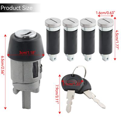 701837205 Ignition Switch And Door Lock Barrel Set With 2 Keys For Vw