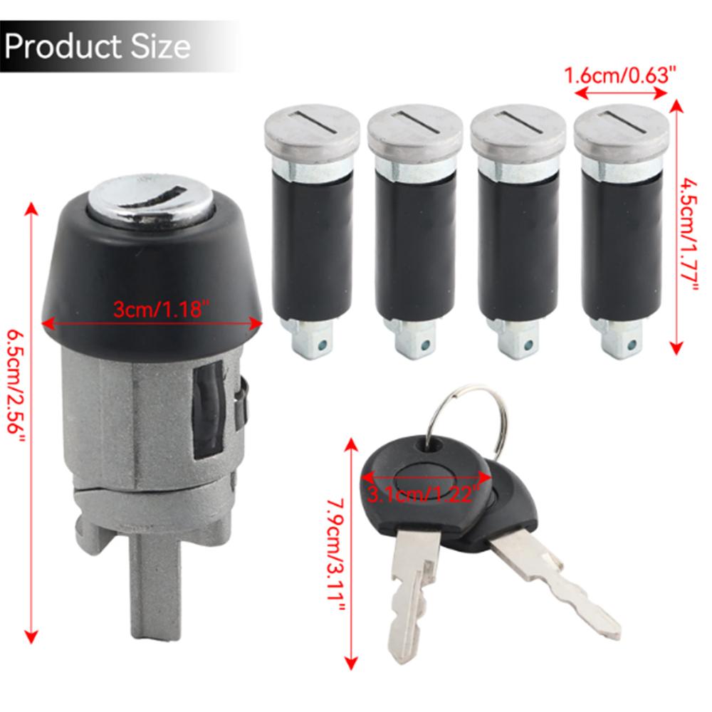 701837205 Ignition Switch and Door Lock Barrel Set With 2 Keys For VW