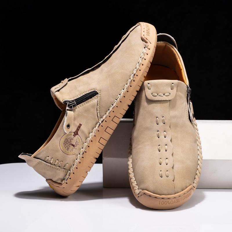 Men Casual Leather Shoes Comfortable Anti-slip Flat Shoes Soft Leather Shoes