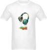 Stylowy Męski T-shirt 100% Bawełna Kolorowe Słuchawki Grafika Malarska Drip Paint Letni Codzienny T-shirt Top Modny Streetwear
