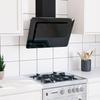 VidaXL Wall-Mounted Hood Extractor Hood Kitchen Hood Extractor with Interior Fan 60 Cm Stainless Steel and Glass 51662