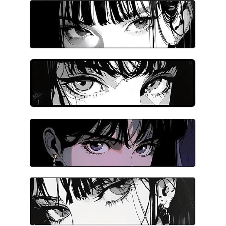 7.9'' Anime Girl Peeking Eyes Car Slap Sticker Bumper Trunk Bike Motorcycle Accessories Decoration Decals (4pcs)