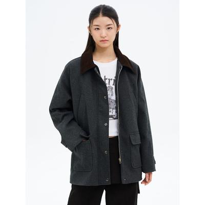 Wool-Like Work Jacket Ash