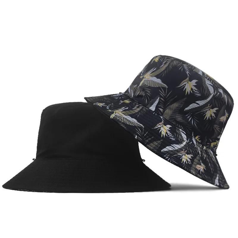 High Quality Reversible Bucket Hat Lady Fashion New Sun Cap Men Big Size Fisherman Hats L 56-60cm XL 60-65cm