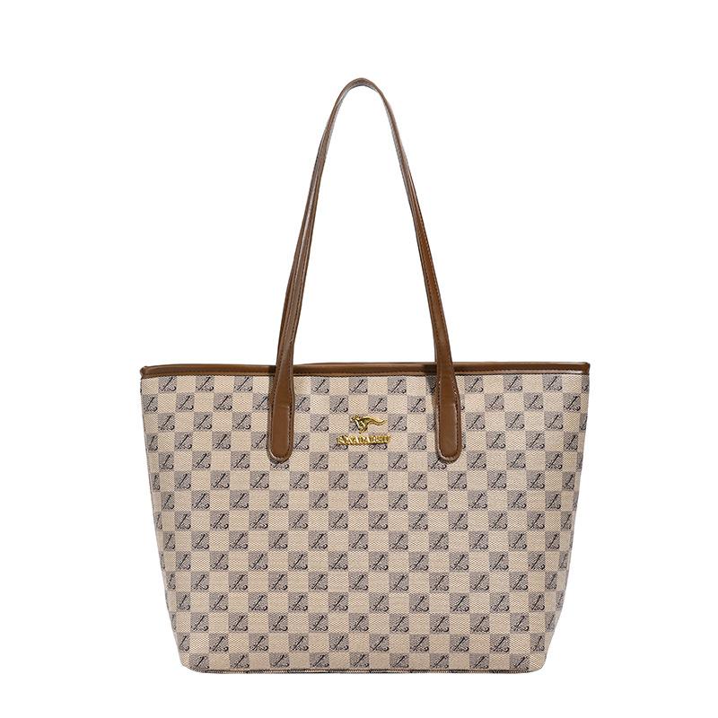 Light Luxury Bag Women's Bag New Checkerboard Fashionable Large-capacity Shoulder Handbag Messenger Tote Bag