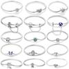 Bracelets copper Authentic 1720CM Compatible With Do It Yourself Charm Bead Charms Star Shape Moon Sun Four Leaf Shamrock Green Zircon Bracelets Jewe