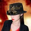 Steampunk Top Hat Costume Gothic Handmade with Goggles Rustic Punk Headband Fedoras for Party