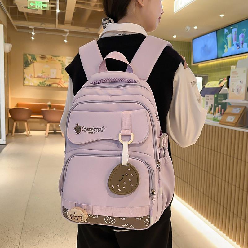 Little Bear Style Large Capacity Nylon Backpack With Breathable Design For School And College Use