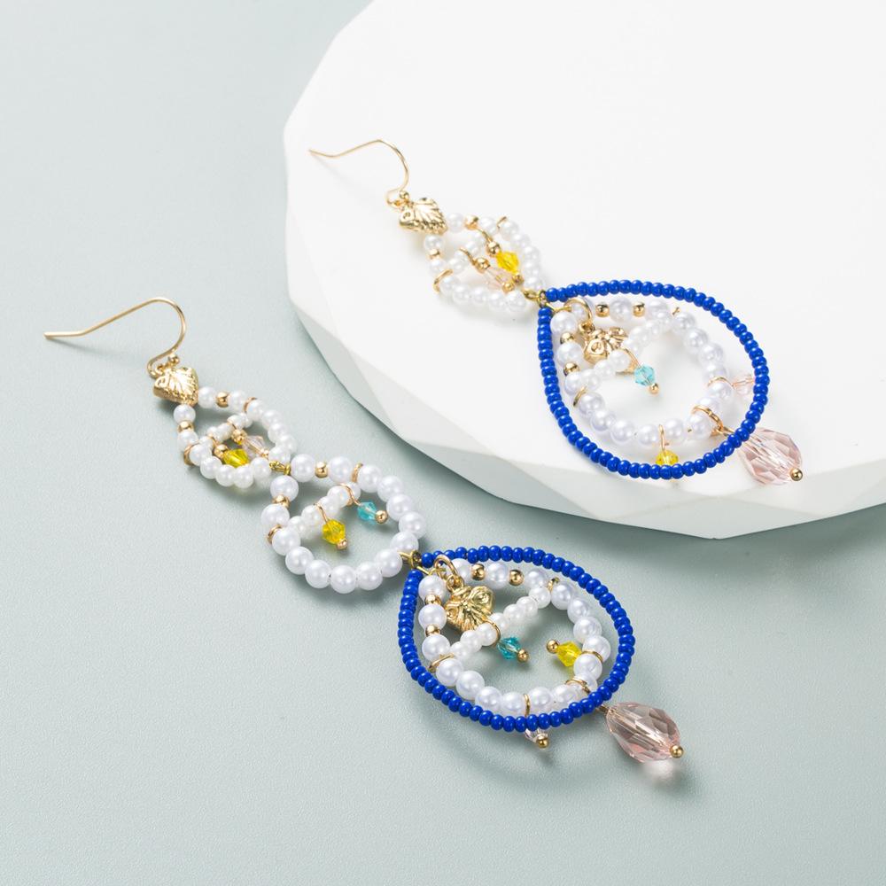 Women's Drop Earrings Alloy Rice Beads Geometric Long High Quality Vintage Earrings