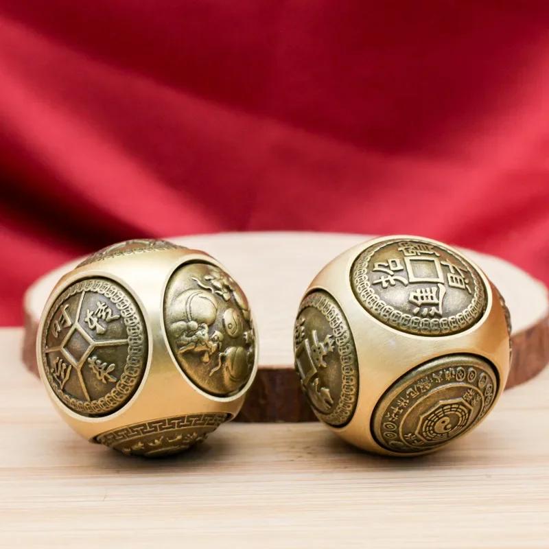 1PC Six-Faced Four Blessing Money Fidget Spinner Adult Antistress Toy Home Decor Craft for Party Birthday Gift