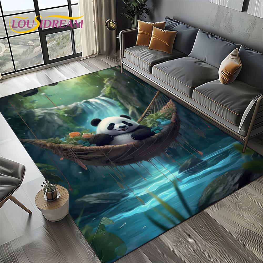 3D Dream Animal Cartoon Panda Cute Carpet Rug for Living Room Bedroom Home Sofa Decoration,Kid Area Rug Non-slip Floor Mat Gift