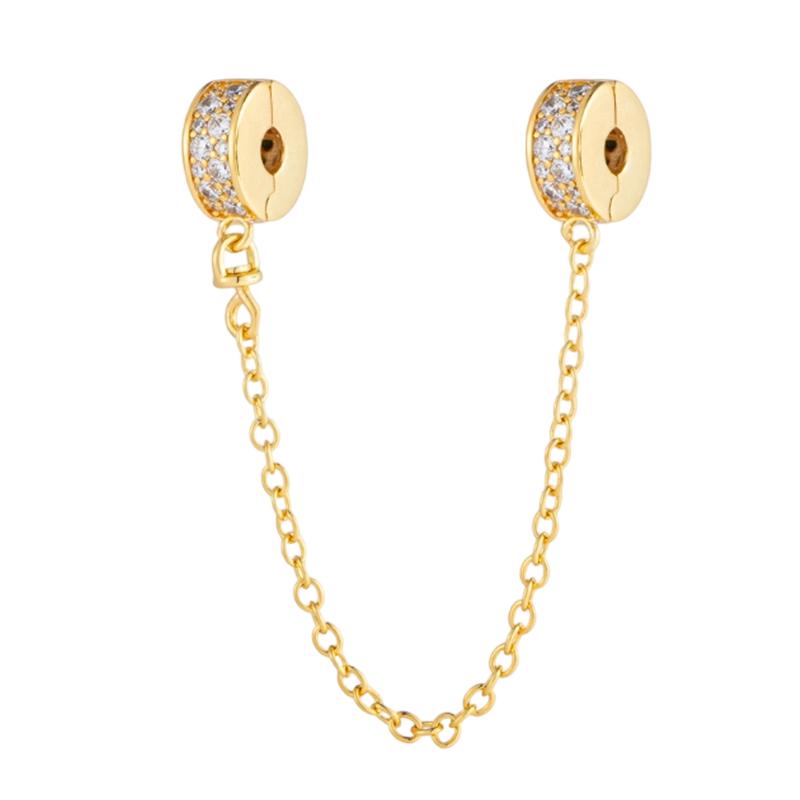 Gold Plated Sparking HeartFlower Charm Beads Pendant Fit Original Copper Bracelet Necklace Beads For Diy Jewelry Women Gift