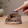Old Rural House Miniature Nostalgic Mini Countryside House Resin Ornament Rustic Tiny House