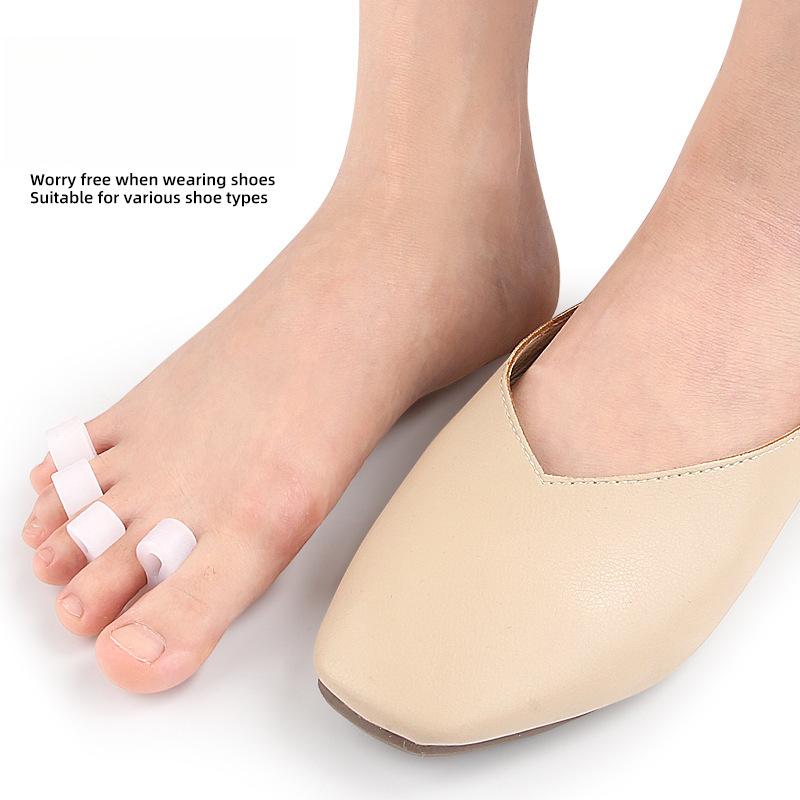 Hallux Valgus Orteza Separacyjna Silikonowa Rozciągliwa Odkształcalna Trzyotworowa Nakładający się Palec Stopy Poszerzacz Stopy Separator Palców