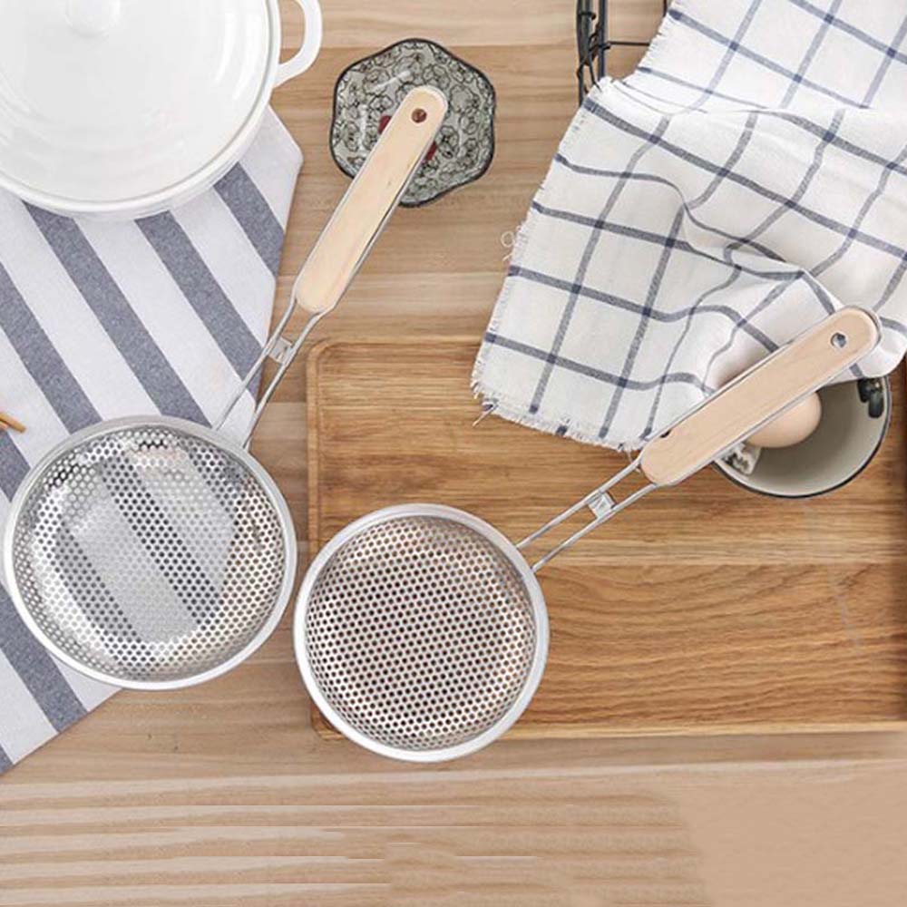 

Home Frying Food Cooking Tool Kitchen Long Handle Food Filter Colander Spoon Oil Filter Strainer