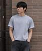 GHOST REPUBLIC Crop Stripe Color Block Roll-Up Short Sleeve T-Shirt Gt-392_Gray