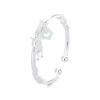 Prosperous Flowers Ping An Lock Women's Open Bracelet - Versatile, Elegant, New Chinese Style, Luxurious Design