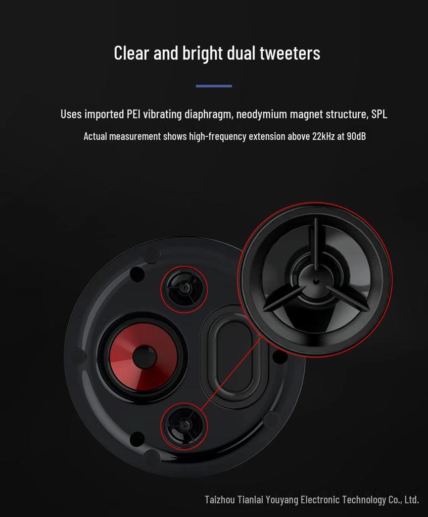 Tianlai High-Fidelity Recessed Ceiling Speaker - Three-Way, Four-Unit, Narrow Bezel Design